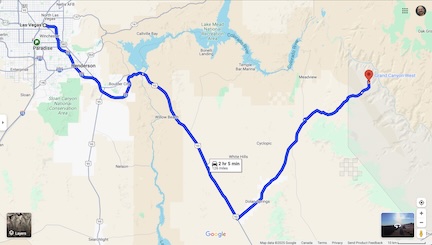 Las Vegas, Nevada to Grand Canyon West Rim, Arizona Las Vegas, Nevada to Grand Canyon West Rim, Arizona