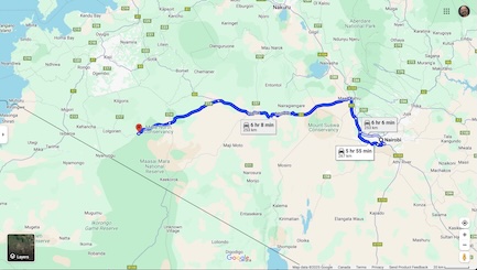 Nairobi city to Masai Mara National Reserve Kenya